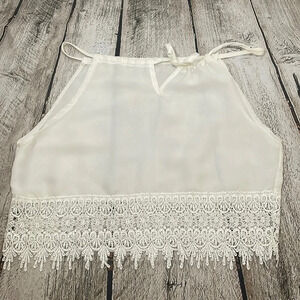 Women’s sheer and lace crop top